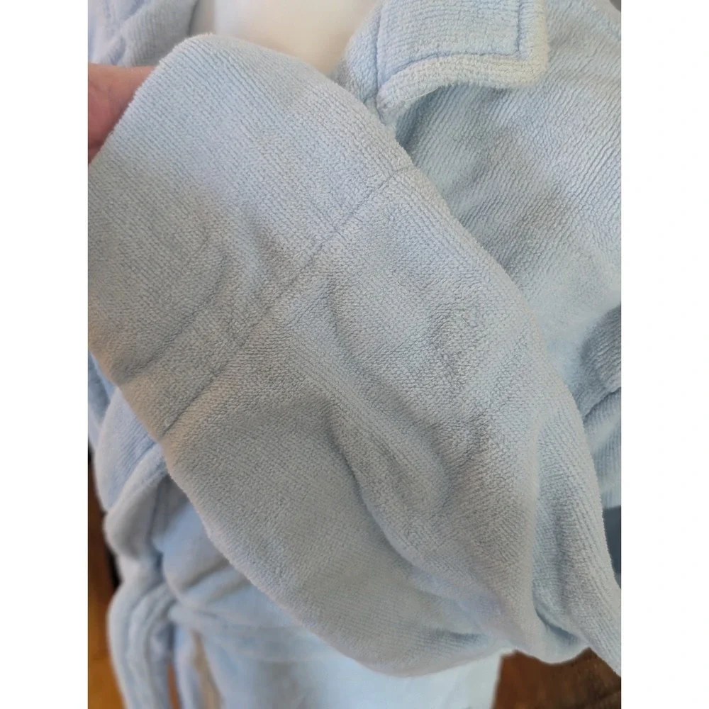 Vintage WAM 100% Turkish Cotton Bathrobe – Light Blue Spa Plush Luxury Robe L